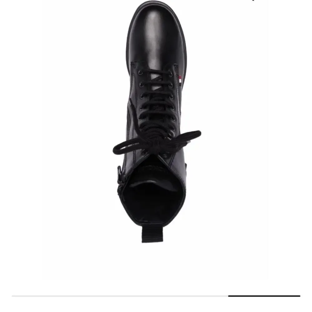 🔥Moncler Black Combat Boots with High-Top Design size 33 new in box